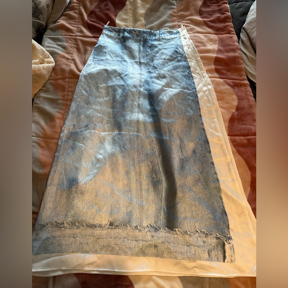 BNWOT Silk Denim Skirt
